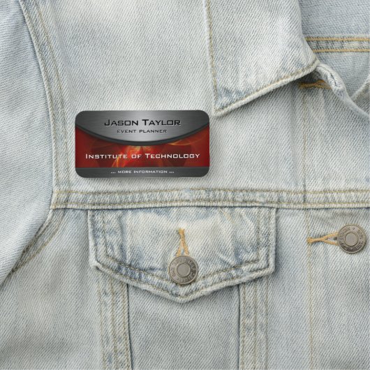 Red Metallic Elegance Naamplaatje (In situ)