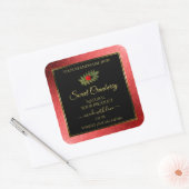 Red Metallic Glitter Black Product Labels Ladybug (Envelop)