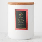 Red Metallic Glitter Black Product Labels Ladybug Voedselcontainer Etiket (Voorkant)