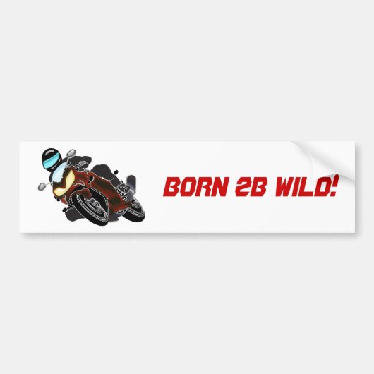 Red Metallic Motorcycle Racer Bumpersticker (Voorkant)