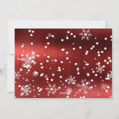 Red Metallic Santa Snow-kerstkaart Feestdagenkaart (Achterkant)