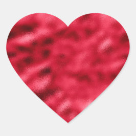 Red Metallic Satin Heart Elegant Valentijn Day Hart Sticker