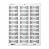 Red Metallic Snowflake op zilveren kerst Etiket (Full Sheet)