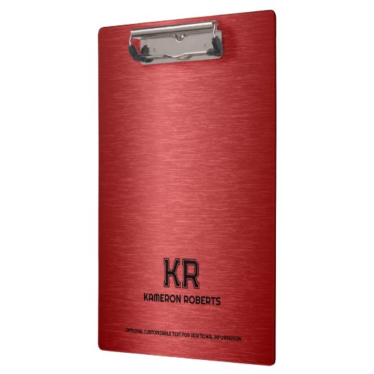 Red Metallic textuur aangepaste zwarte tekst Klembord (Links)