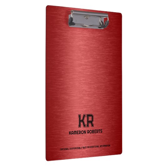 Red Metallic textuur aangepaste zwarte tekst Klembord (Rechts)