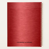 Red Metallic textuur aangepaste zwarte tekst Planner (Achterkant)