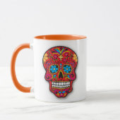 Red Mexican Sugar Skull Day of the Dead Mok (Links)