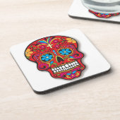 Red Mexican Sugar Skull Day of the Dead Onderzetter (Linkerzijde)