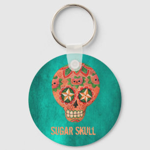 Red Mexican Sugar Skull Sleutelhanger