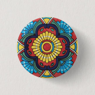 Red Mexican Talavera Tile Ronde Button 3,2 Cm