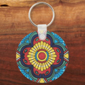 Red Mexican Talavera Tile Sleutelhanger (Voorkant)