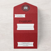Red Mexico Passport Wedding All In One Uitnodiging (Buitenkant)