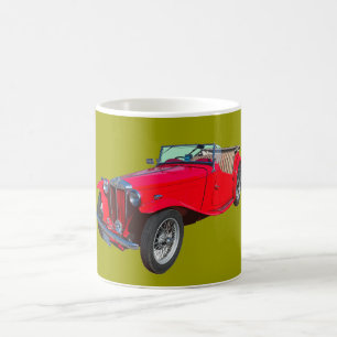 Red MG Converteerbaar Antiek Sportscar Koffiemok