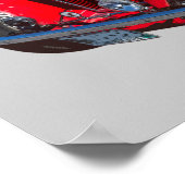 Red MG Converteerbaar Antiek Sportscar Poster (Hoek)