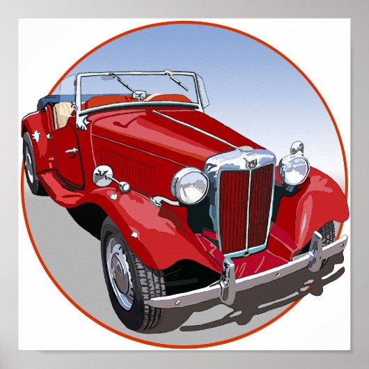 Red MG TD Poster (Voorkant)
