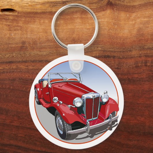 Red MG TD Sleutelhanger (Voorkant)