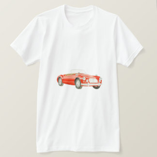 Red MGA Classic car T Shirt, aanpasbaar T-shirt