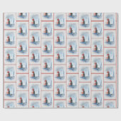 Red Michigan Lighthouse met Sailboot Cadeaupapier (Vlak)