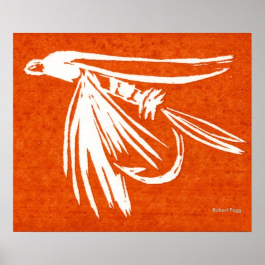 "Red Midge" Natte Vliegend Gevist Poster (Voorkant)