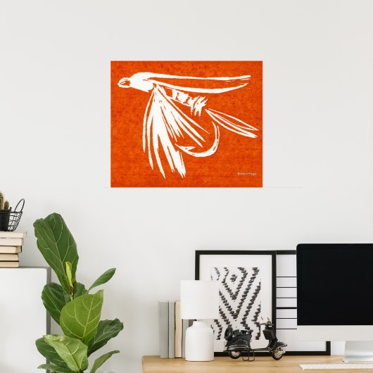 "Red Midge" Natte Vliegend Gevist Poster (Thuiskantoor)