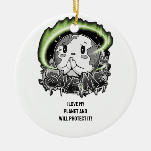 Red mij, Draag uw boodschap, inspireer verandering Keramisch Ornament (Voorkant)