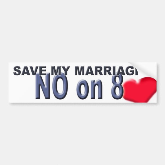 Red mijn huwelijk!!! Nee op 8 Bumpersticker (Voorkant)