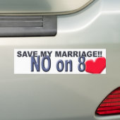 Red mijn huwelijk!!! Neen op 8 Bumpersticker (Op auto)