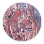 Red Mineral Stone Abstract Patroon Keramische Knop (Voorkant)