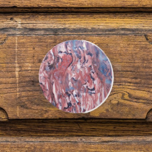 Red Mineral Stone Abstract Patroon Keramische Knop