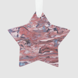 Red Mineral Stone Abstract Patroon Ornament