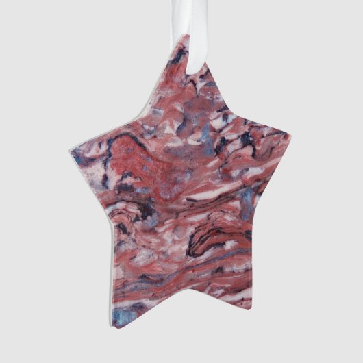 Red Mineral Stone Abstract Patroon Ornament (voorkant)