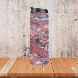 Red Mineral Stone Abstract Patroon Thermosbeker