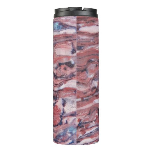 Red Mineral Stone Abstract Patroon Thermosbeker (Achterkant)