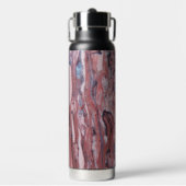 Red Mineral Stone Abstract Patroon Waterfles (Voorkant)