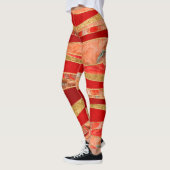 Red Minerals Gold Metallic Wavy Abstract Leggings (Links)
