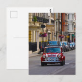 Red Mini Cooper briefkaart van de stad (Voorkant / Achterkant)