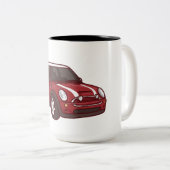 Red Mini Cooper Tweekleurige Koffiemok (Voorkant rechts)