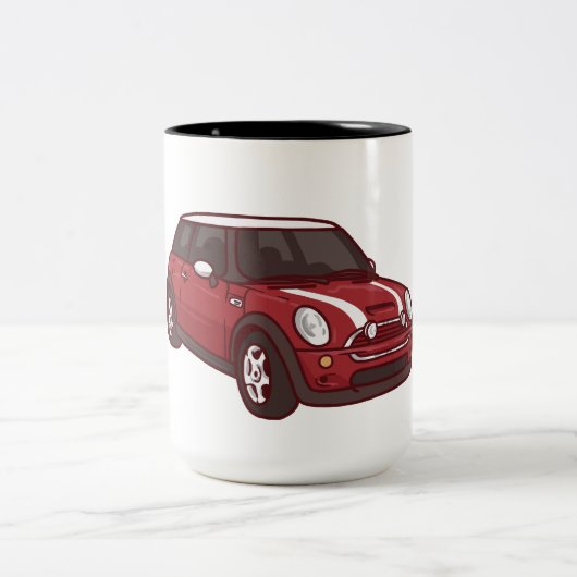 Red Mini Cooper Tweekleurige Koffiemok (Center)