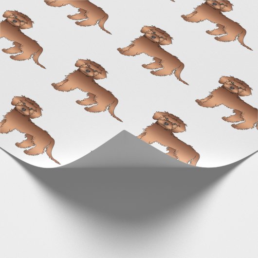 Red Mini Goldendole Cute Cartoon Dog Pattern Cadeaupapier (Hoek)