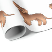 Red Mini Goldendole Cute Cartoon Dog Pattern Cadeaupapier (Rol Hoek)