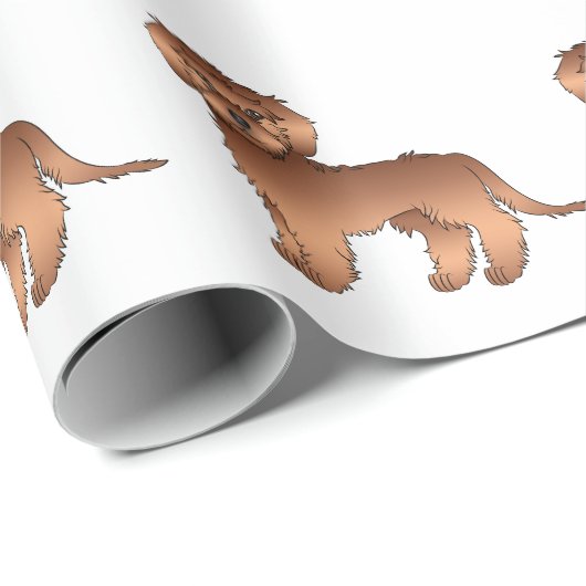 Red Mini Goldendole Cute Cartoon Dog Pattern Cadeaupapier (Rol Hoek)