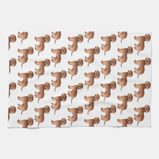 Red Mini Goldendole Cute Cartoon Dog Pattern Theedoek (Horizontaal)