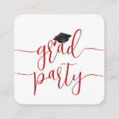 Red Mini Graduation Party Klasse van 2025 Informatiekaartje (Voorkant)