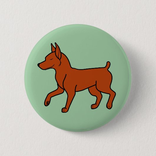 Red Miniature Pinscher Ronde Button 5,7 Cm (Voorkant)