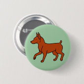 Red Miniature Pinscher Ronde Button 5,7 Cm (Voorkant /achterkant)