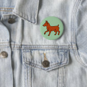 Red Miniature Pinscher Ronde Button 5,7 Cm (In situ)