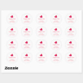 Red Minimal Heart Stripe Baby shower Dank u Ronde Sticker (Vel)