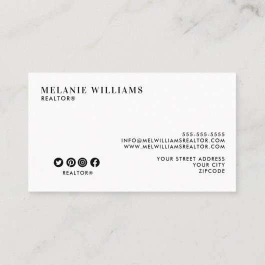 Red Minimal Realtor Visitekaartje (Achterkant)