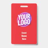 Red Minimal Speaker Event ID-badge Badge (Achterkant)