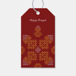 Red Minimal Tamil Kolam Pongal Cadeaulabel